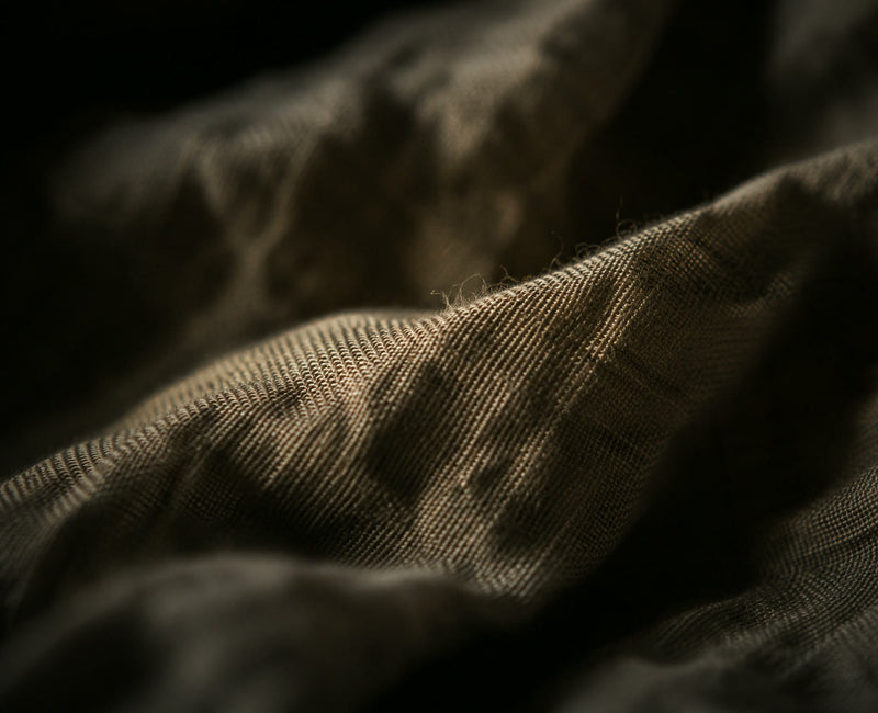 Crumpled linen in warm evening light