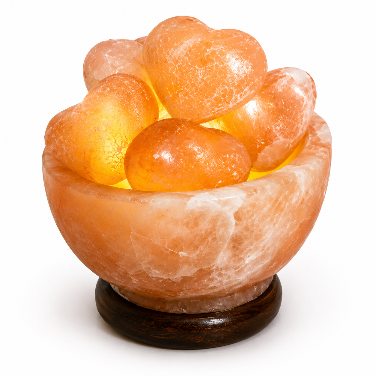 Bowl Salt Lamp with Hearts