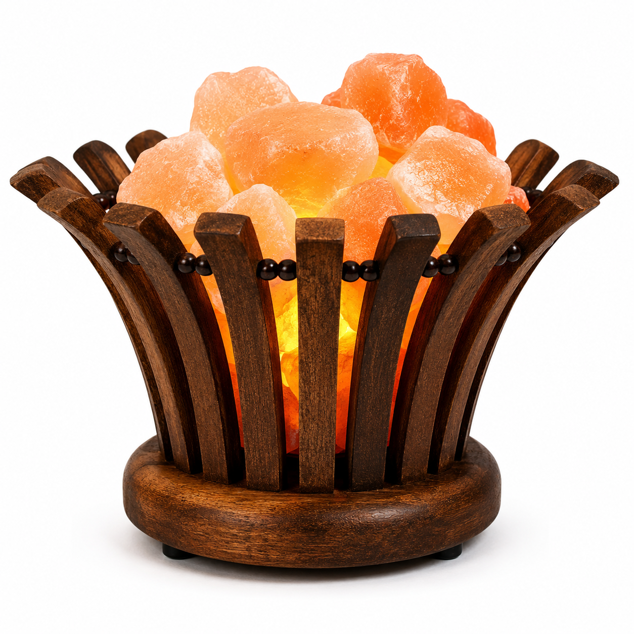 Flower Wooden Basket Salt Lamp (Chunks)