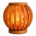 Globe Wooden Basket Salt Lamp (Chunks)